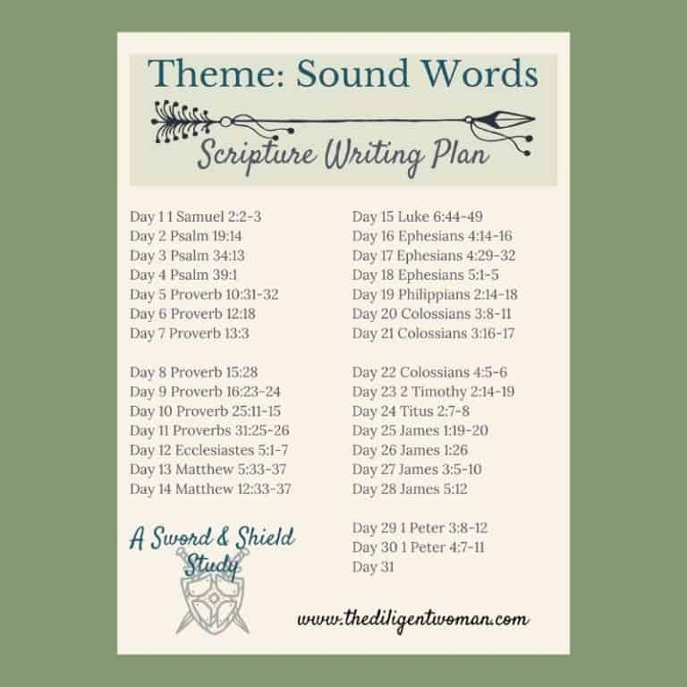 Scripture Writing Plan – Sound Words #1