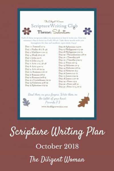 Scripture Writing Plan - Salvation | The Diligent Woman